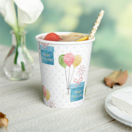 Alles Gute zum Geburtstag und Geschenkboxen Pappbecher