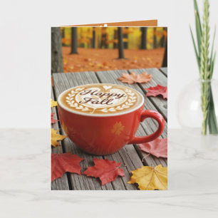 Alles Gute zum Geburtstag und Herbst Red Coffee Cu Karte