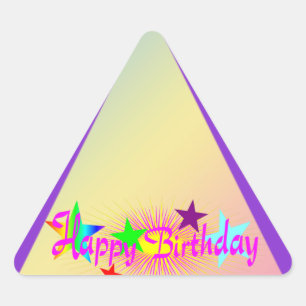 Alles Gute zum Geburtstag und zu den Sternen - Dreieckiger Aufkleber