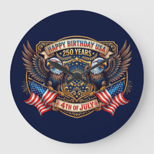Alles Gute zum Geburtstag USA 250 Jahre Patrioti Große Wanduhr