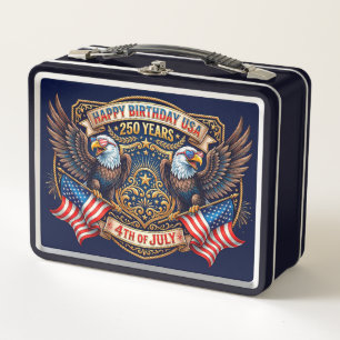 Alles Gute zum Geburtstag USA 250 Jahre Patrioti Metall Brotdose