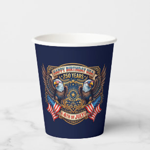 Alles Gute zum Geburtstag USA 250 Jahre   Patrioti Pappbecher
