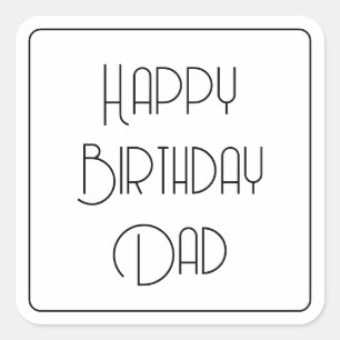 Alles Gute zum Geburtstag Vater Einfache Kalligraf Quadratischer Aufkleber