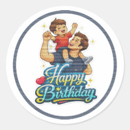 Alles Gute zum Geburtstag Vater und Sohn Runder Aufkleber