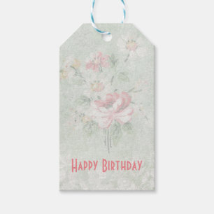 Alles Gute zum Geburtstag Verblasste Rosen Shabby Geschenkanhänger