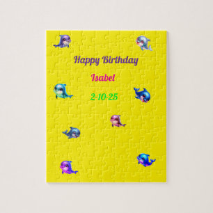 Alles Gute zum Geburtstag verschiedenfarbiger Delf Puzzle
