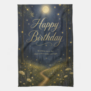 Alles Gute zum Geburtstag Verzauberter Wald Mondli Geschirrtuch