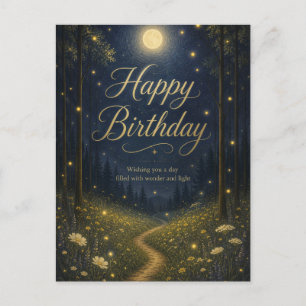 Alles Gute zum Geburtstag Verzauberter Wald Mondli Postkarte