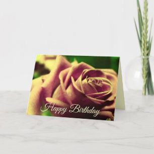 Alles Gute zum Geburtstag Vintage Antike Rose Blum Karte