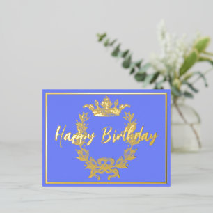 Alles Gute zum Geburtstag Vintage Crown  Folie Einladungspostkarte