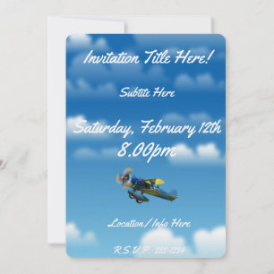 Alles Gute zum Geburtstag Vintage-Flugzeug in eine Einladung