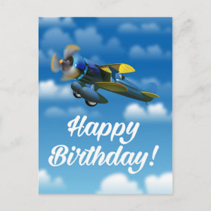 Alles Gute zum Geburtstag Vintage-Flugzeug in eine Postkarte