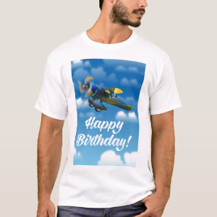 Alles Gute zum Geburtstag Vintage-Flugzeug in eine T-Shirt
