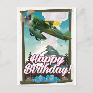 Alles Gute zum Geburtstag Vintage-Flugzeug! Postkarte