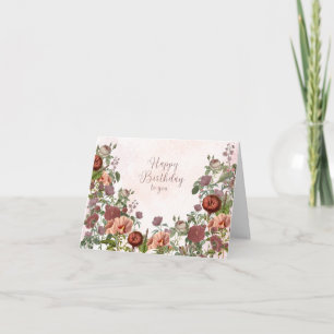 Alles Gute zum Geburtstag Vintage-Rosen und Garten Karte