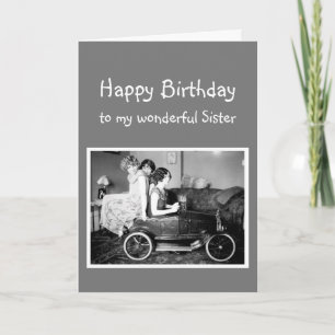 Alles Gute zum Geburtstag Vintage Schwestern Liebe Karte