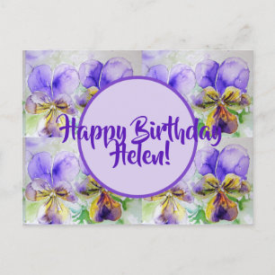 Alles Gute zum Geburtstag Viola floral Damen Name  Postkarte