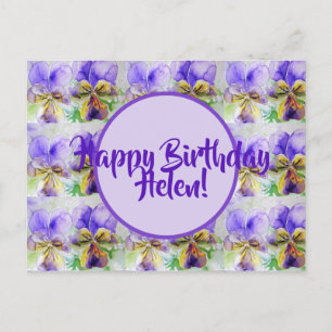 Alles Gute zum Geburtstag Viola floral Damen Name  Postkarte