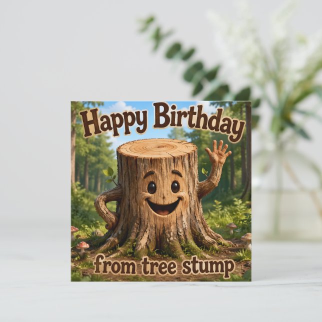 Alles Gute zum Geburtstag von Baumstumpf/Kinderkar (Stehend Vorderseite)