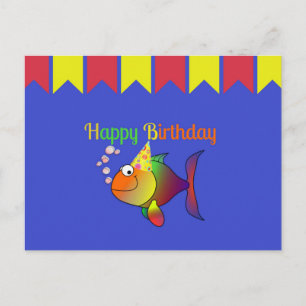 Alles Gute zum Geburtstag von Blasen bis zum Fisch Postkarte