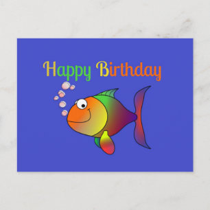 Alles Gute zum Geburtstag von Blasen bis zum Fisch Postkarte