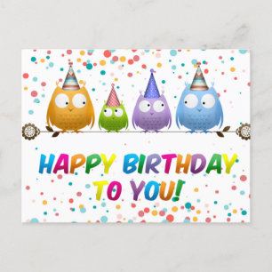 Alles Gute zum Geburtstag von Hoot Owls Postkarte