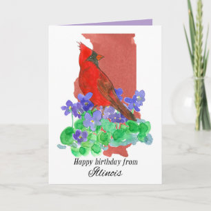 Alles Gute zum Geburtstag von Illinois Kardinalvog Karte