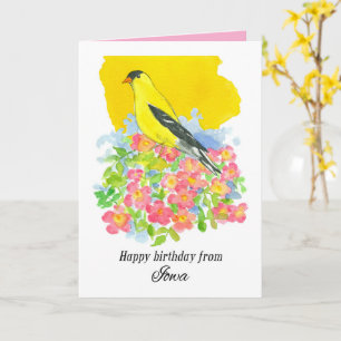 Alles Gute zum Geburtstag von Iowa-Stieglitz Wildr Karte