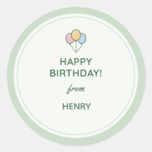 "Alles Gute zum Geburtstag von" Namensgeschenk-Auf Runder Aufkleber