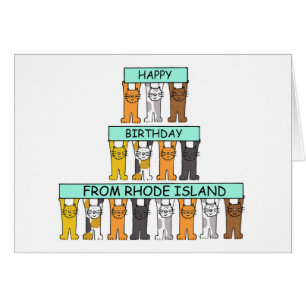 Alles Gute zum Geburtstag von Rhode Island Cartoon