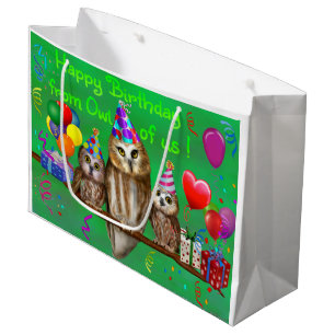 Alles Gute zum Geburtstag von unserer Eule! Große Geschenktüte