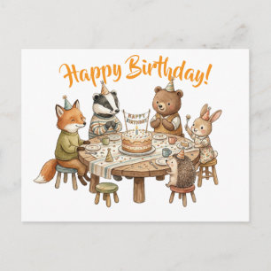 Alles Gute zum Geburtstag Waldtierparty Postkarte