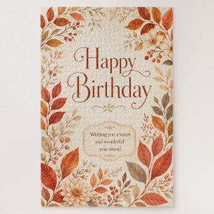 Alles Gute zum Geburtstag Warmer Herbst Botanische Puzzle