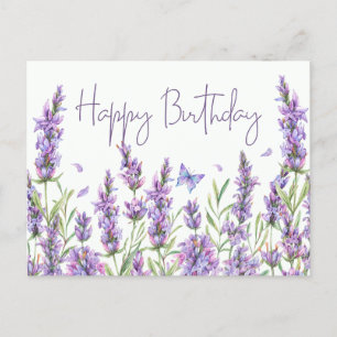Alles Gute zum Geburtstag Wasserfarbe Lavendelblüt Postkarte