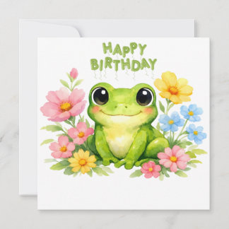 Alles Gute zum Geburtstag Wasserfarben-Frosch mit  Karte
