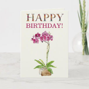 Alles Gute zum Geburtstag Wasserfarben-Moth-Orchar Karte
