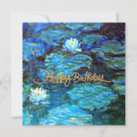 Alles Gute zum Geburtstag, Water Lilies (blau),