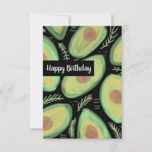 Alles Gute zum Geburtstag Watercolor Avocados Karte