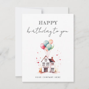 Alles Gute zum Geburtstag Watercolor House Realty Postkarte