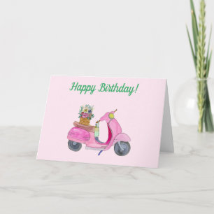 Alles Gute zum Geburtstag Watercolor Rollerblades Karte