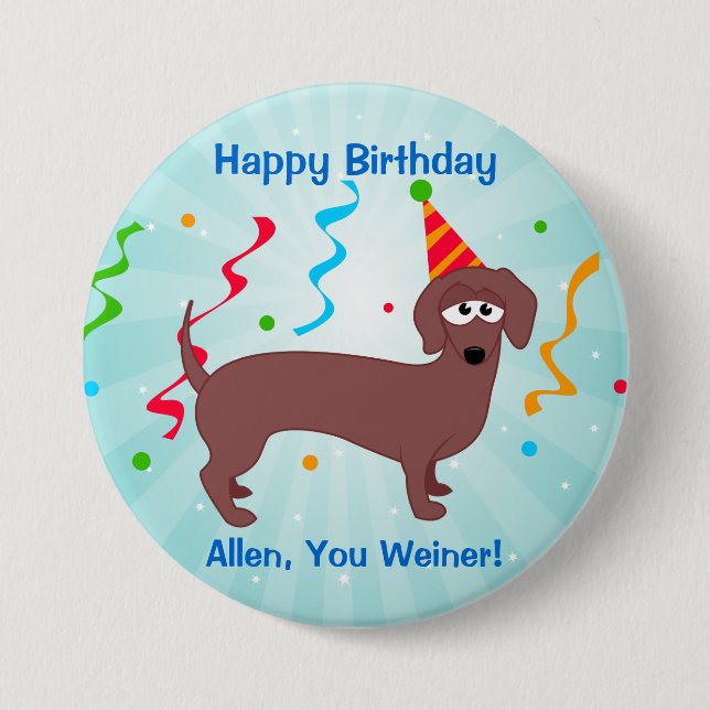 Alles Gute zum Geburtstag Weiner Button (Vorderseite)