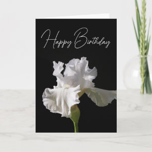 Alles Gute zum Geburtstag Weiße Iris Karte