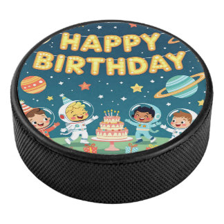 Alles Gute zum Geburtstag Weltraum Thema Eishockey Puck