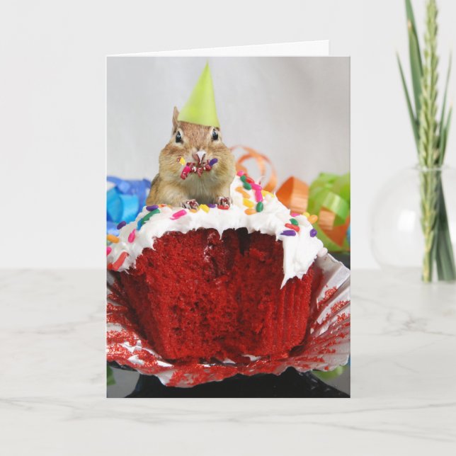 Alles Gute zum Geburtstag wenig Chipmunk, nach Karte (Vorderseite)