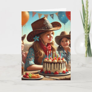 Alles Gute zum Geburtstag Western Cowgirl Grußkart Karte