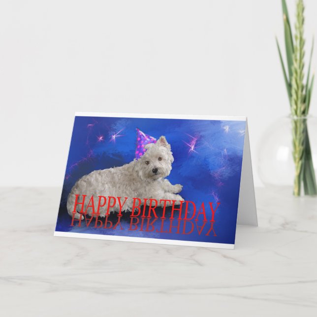 Alles Gute zum Geburtstag Westie Karte (Vorderseite)