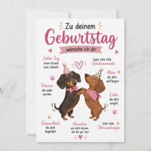 Alles Gute zum Geburtstag Wursthund Karte für Hund