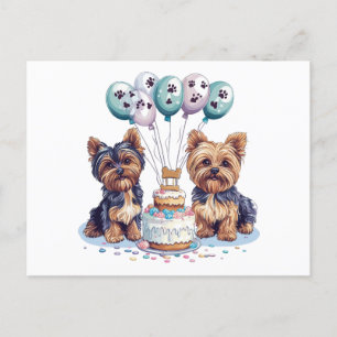 Alles Gute zum Geburtstag Yorkie Hund Postkarte