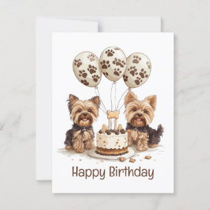 Alles Gute zum Geburtstag Yorkie Hunde Postkarte