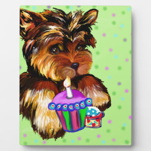 ALLES GUTE ZUM GEBURTSTAG YORKIE POO FOTOPLATTE